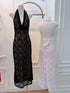 Women Lace Halter Maxi Dress